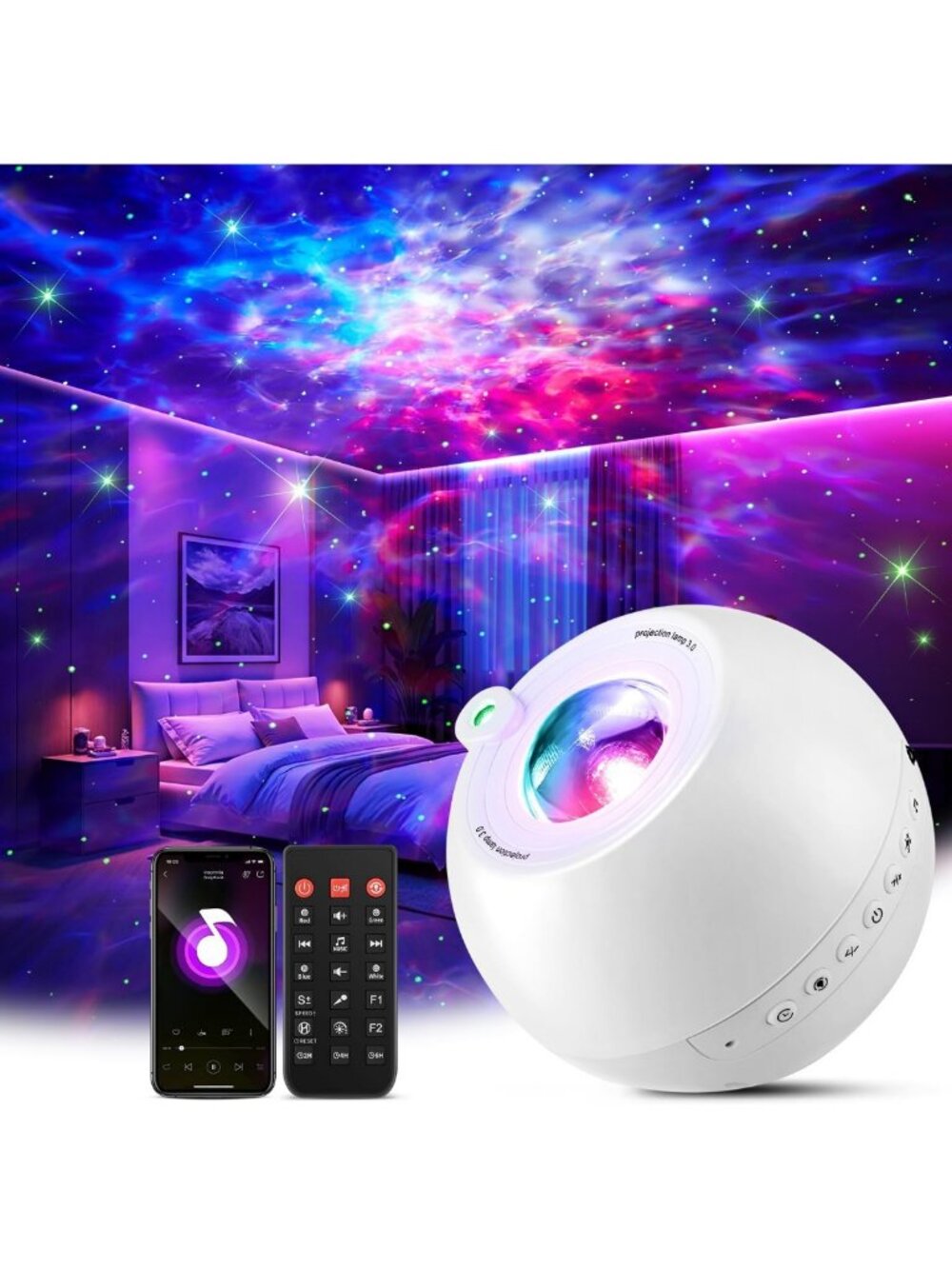 Galaxy Projector with 15 Colors & White Noise - Perfect Gift for All Ages